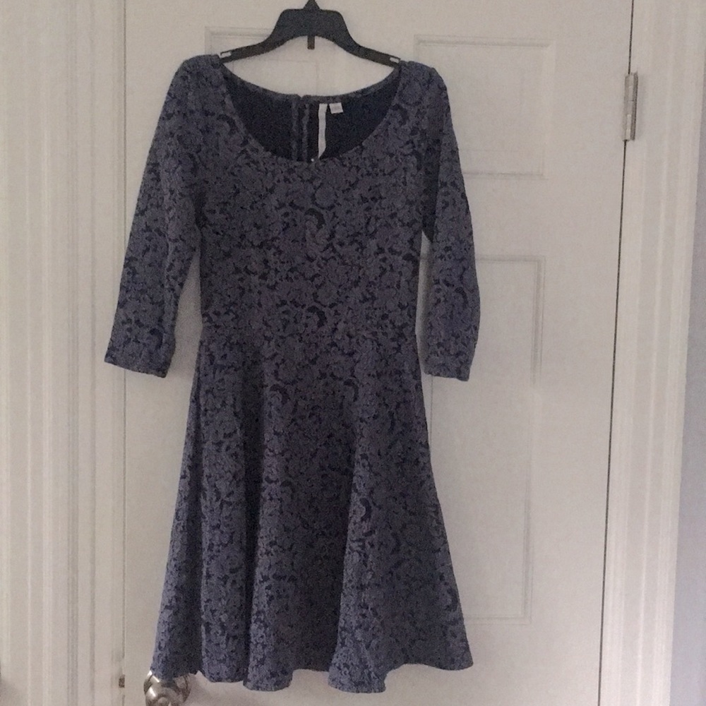 LC Lauren Conrad Navy Floral Dress